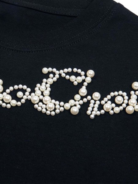 "Endless Choice" Rhinestone Embellished Black T-Shirt – Stylish Cotton Short Sleeve Top for Women