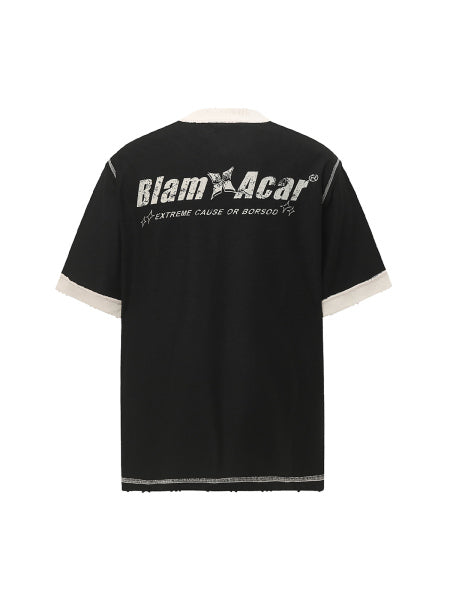 Distressed Graphic T-Shirt for Men – Casual Sporty Streetwear Tee for Spring and Summer