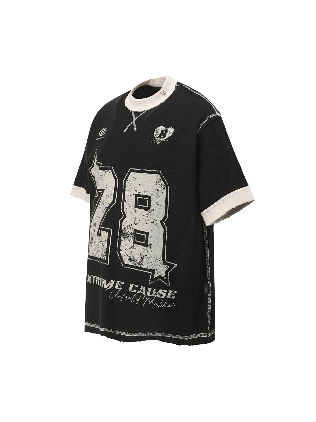 Distressed Graphic T-Shirt for Men – Casual Sporty Streetwear Tee for Spring and Summer