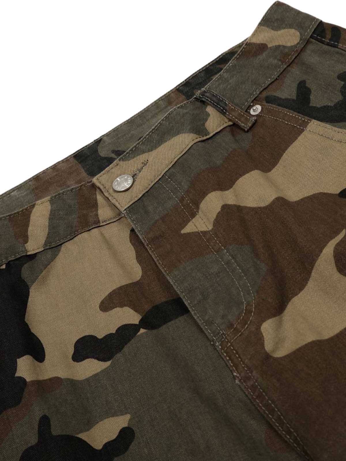 Unisex Camo Cargo Culottes with Utility Pockets – Lightweight Outdoor Pants for Spring/Summer