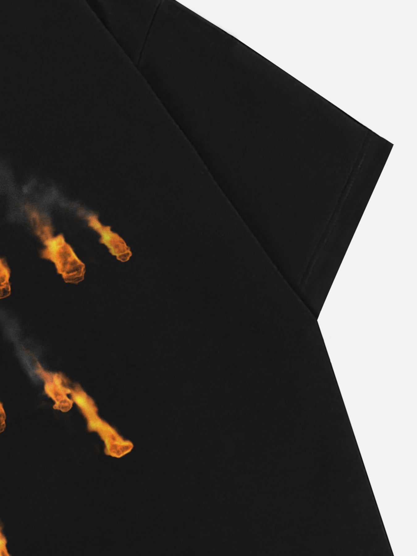 Black T-Shirt with Flame Graphic – Casual Cotton Short Sleeve Tee