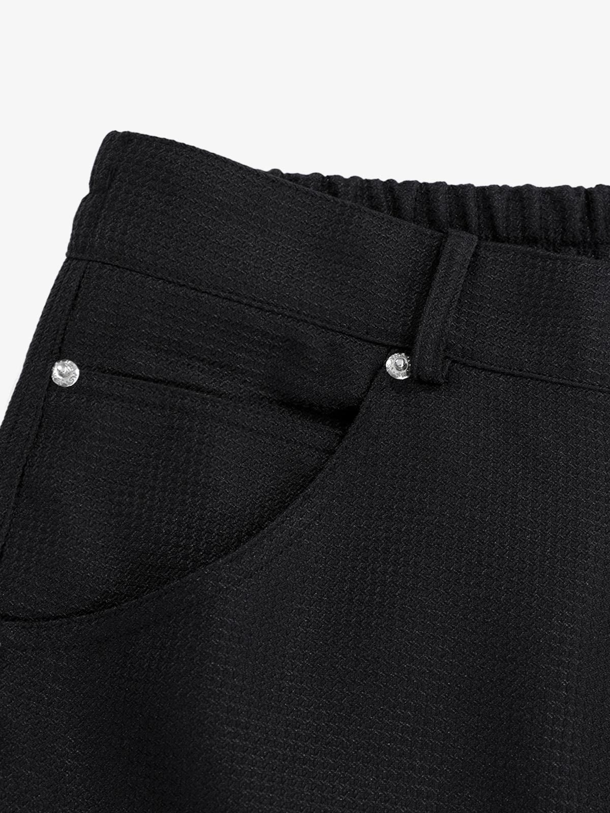 High-Waist Black Trousers with Crystal Waistband – Chic Office & Casual Pants for Fall/Winter