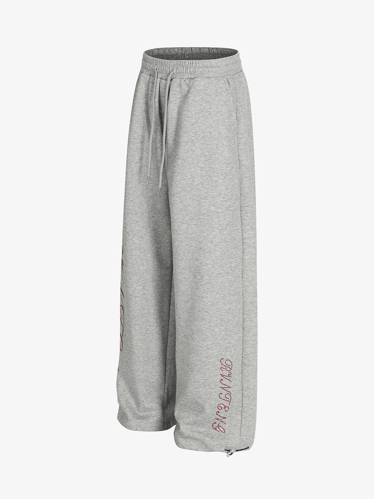 Men’s Wide-Leg Lounge Pants with Side Embroidery and Elastic Drawstring Waist – Relaxed Casual Comfort