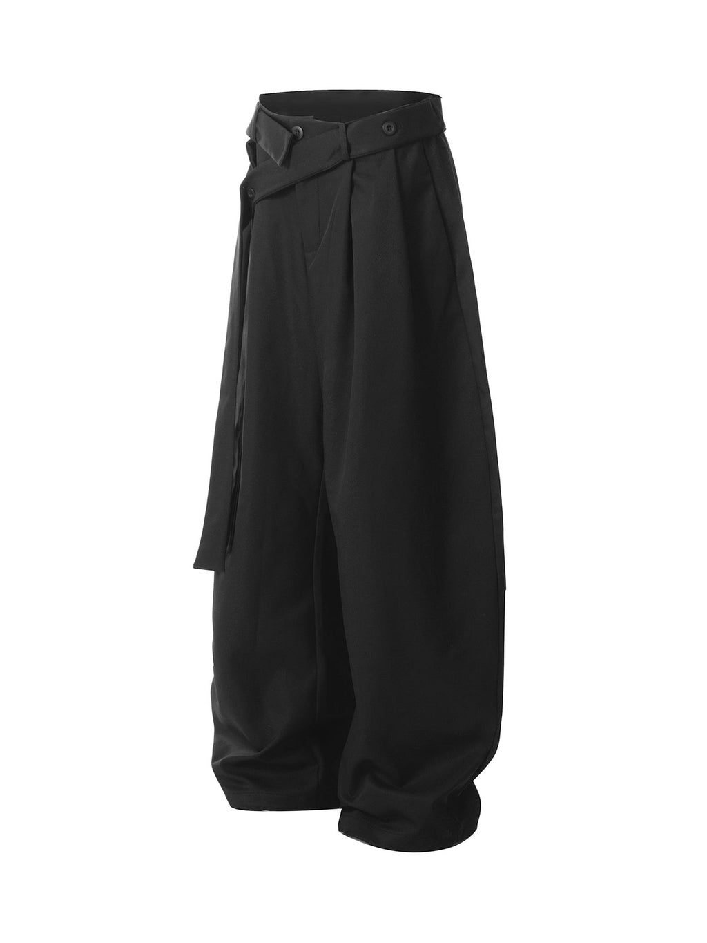 Men’s Wide-Leg Pants with Adjustable Belt and Button Waist – Smart Casual Trousers for Spring/Autumn
