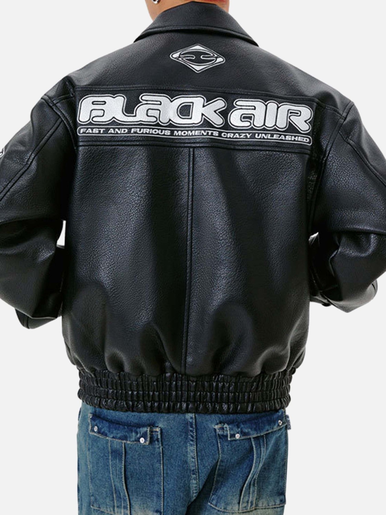 Reflective Bomber Jacket with Star Graphic Print – Lightweight Satin Streetwear Jacket for Men and Women