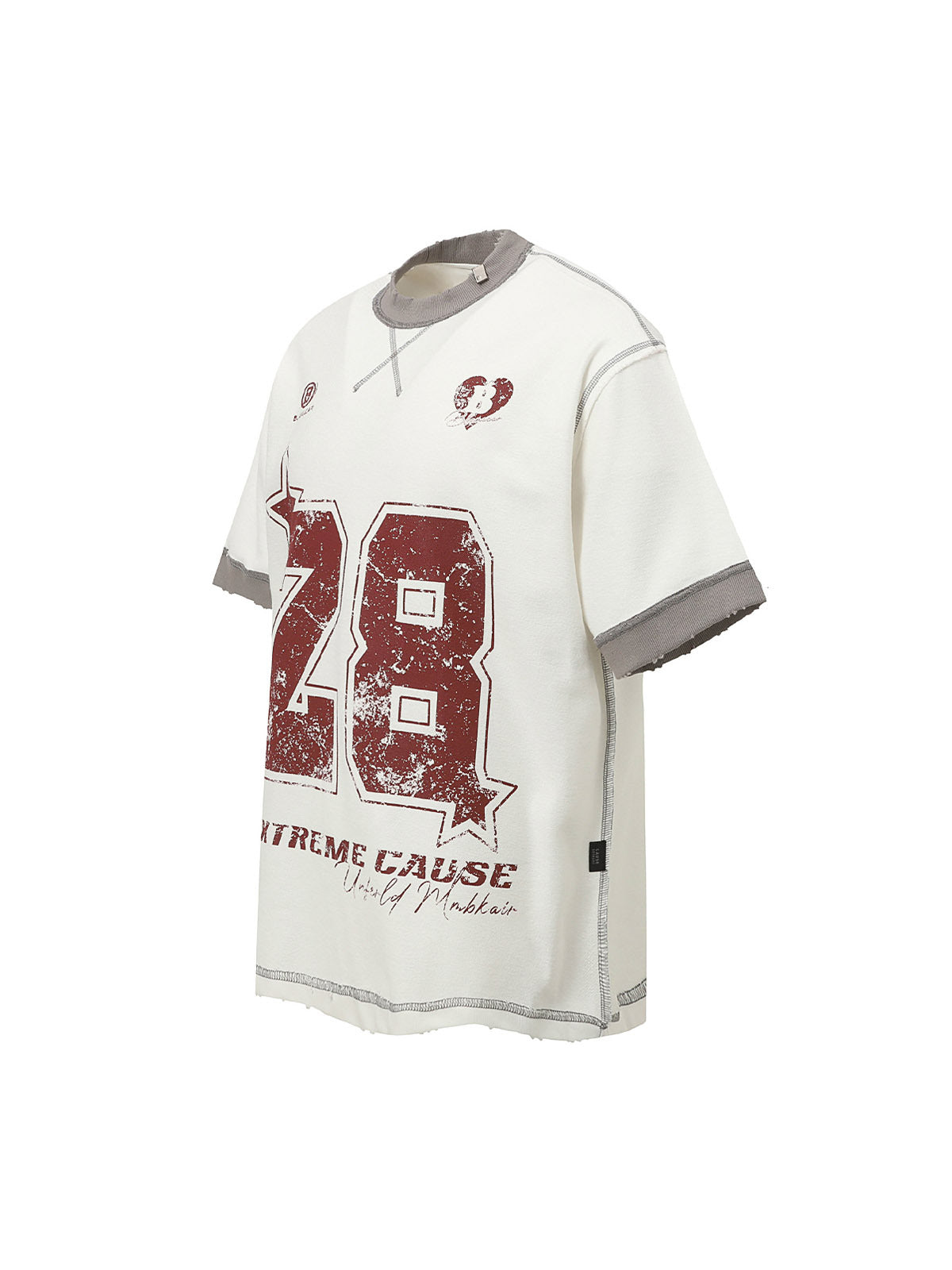 Distressed Graphic T-Shirt for Men – Casual Sporty Streetwear Tee for Spring and Summer